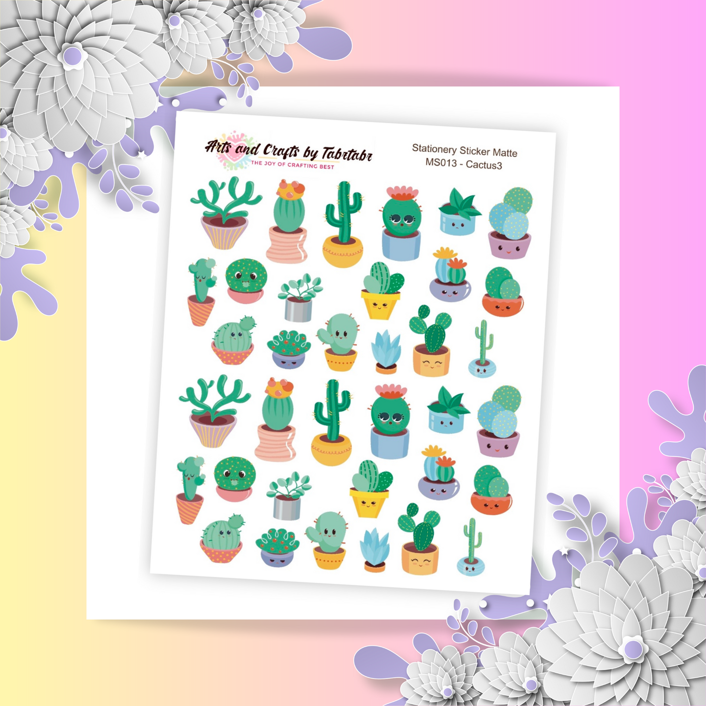 Cactus 03 | Planner Stickers | Plant Stickers | Bullet Stickers | MS013