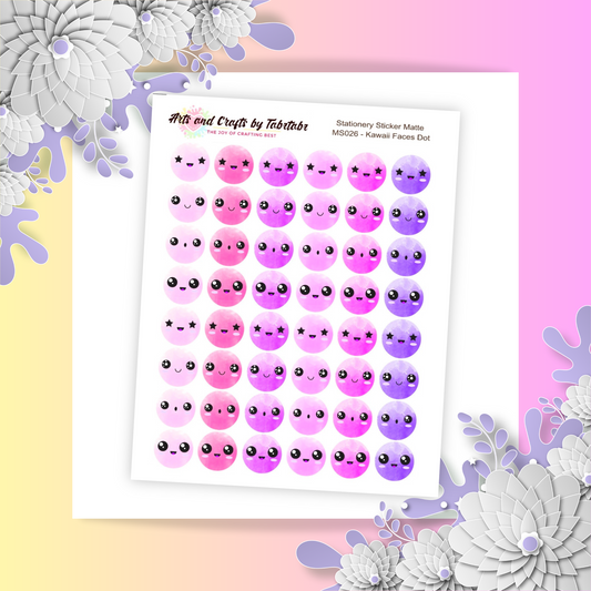 Kawaii Face Dot 6 | Planner Stickers | Dot Stickers | Bullet Stickers | MS026