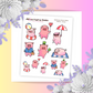 Snoey and Nixie | Planner Stickers | Pig Stickers | Bullet Stickers | MS032 | Snoey Adventures | White Sticker Matte