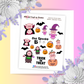 Snoey and Nixie | Planner Stickers | Pig Stickers | Bullet Stickers | MS036 | Halloween Theme | White Sticker Matte