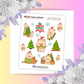 Snoey and Nixie | Planner Stickers | Pig Stickers | Bullet Stickers | MS038 | Christmas Theme | White Sticker Matte