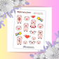 Snoey and Nixie | Planner Stickers | Pig Stickers | Bullet Stickers | MS040 | Pig Heart Theme | White Sticker Matte