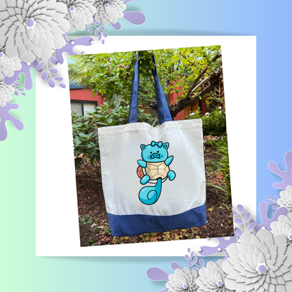 Snoey and Nixie | Tote Bag | Pokemon Theme - Squirtle Pig | Pig Bag