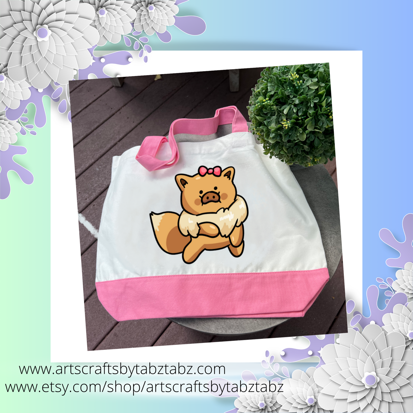 Snoey and Nixie | Tote Bag | Pokemon Theme - Eevee Pig | Pig Bag