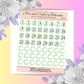Round Number | Date-Day | Journaling | Light Green | RMB04 | White Sticker Matte