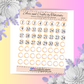 Round Number | Date-Day | Journaling | Orange | RMB05 | White Sticker Matte