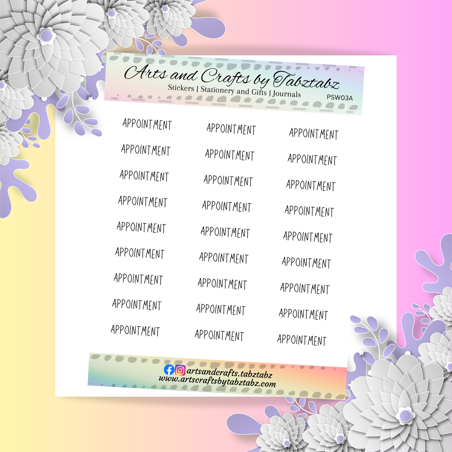 Mini Script Word Sticker in Matte | PSW03 | Louisville