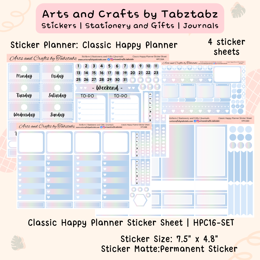 Vertical Planner Sticker | Weekly Planner Sticker Kit | HPC16