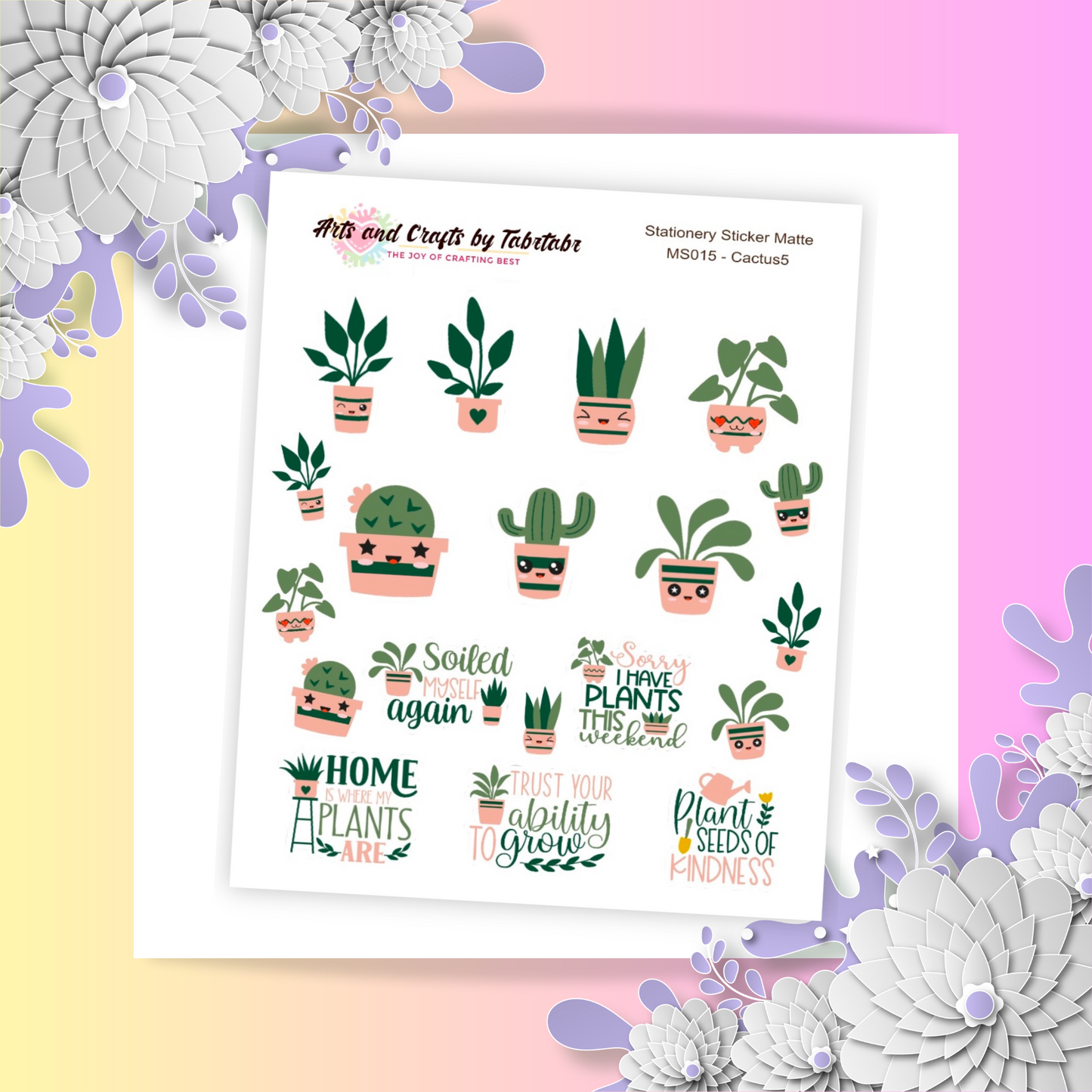 Cactus 05 | Planner Stickers | Plant Stickers | Bullet Stickers | MS015