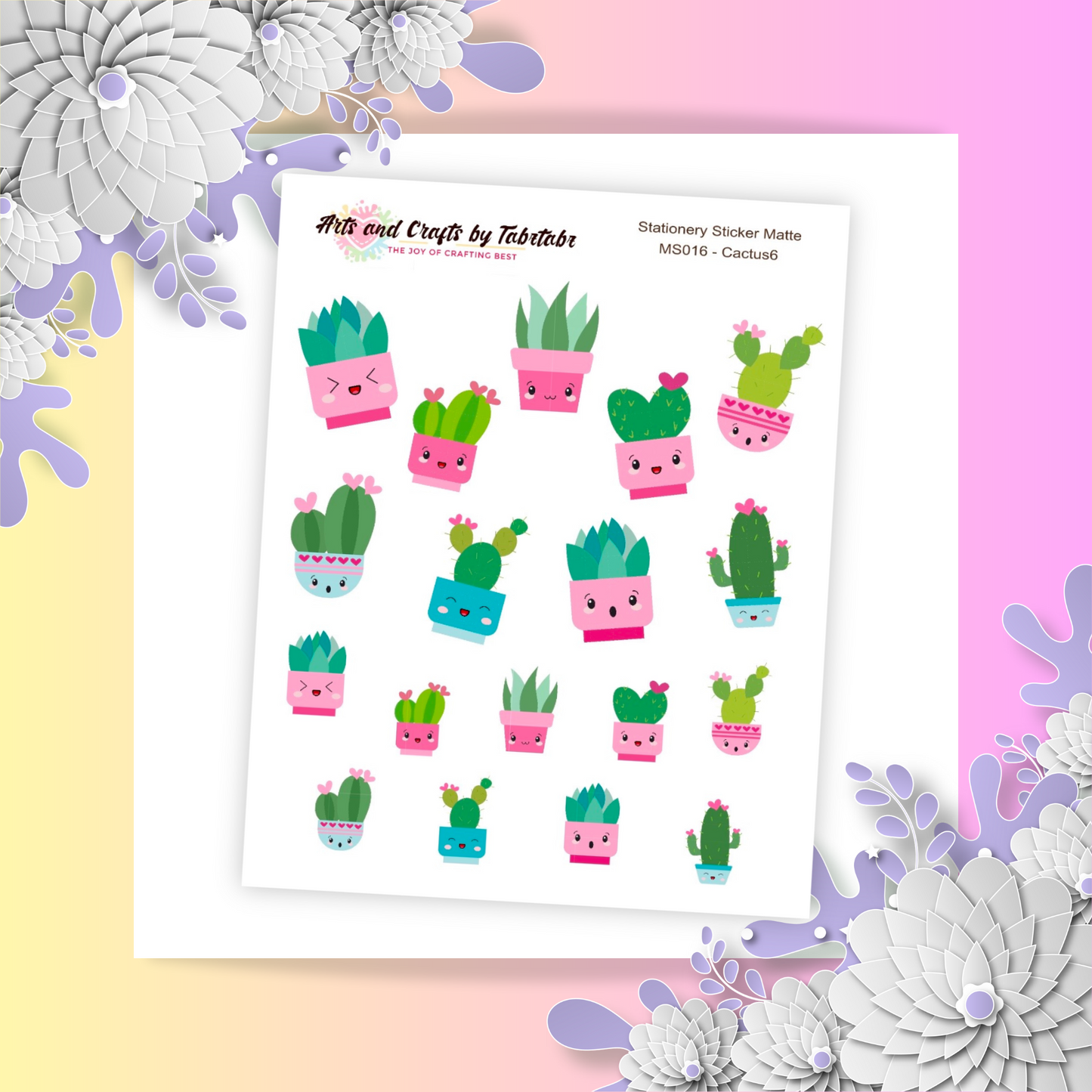 Cactus 06 | Planner Stickers | Plant Stickers | Bullet Stickers | MS016
