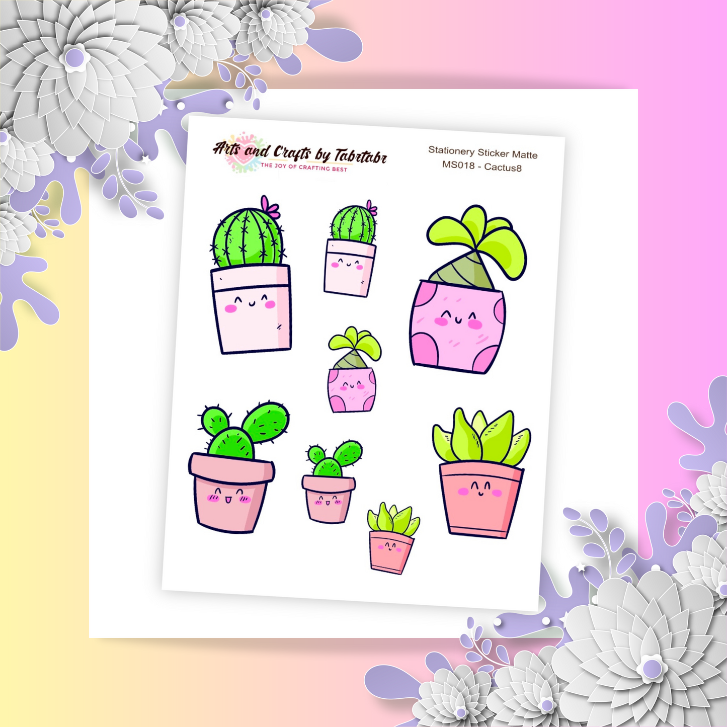 Cactus 08 | Planner Stickers | Plant Stickers | Bullet Stickers | MS018