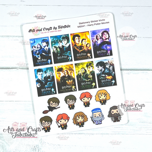 Movie Cinematic Harry Potter Collection | Planner Stickers | Movie Stickers | Bullet Stickers | MS041 | White Sticker Matte
