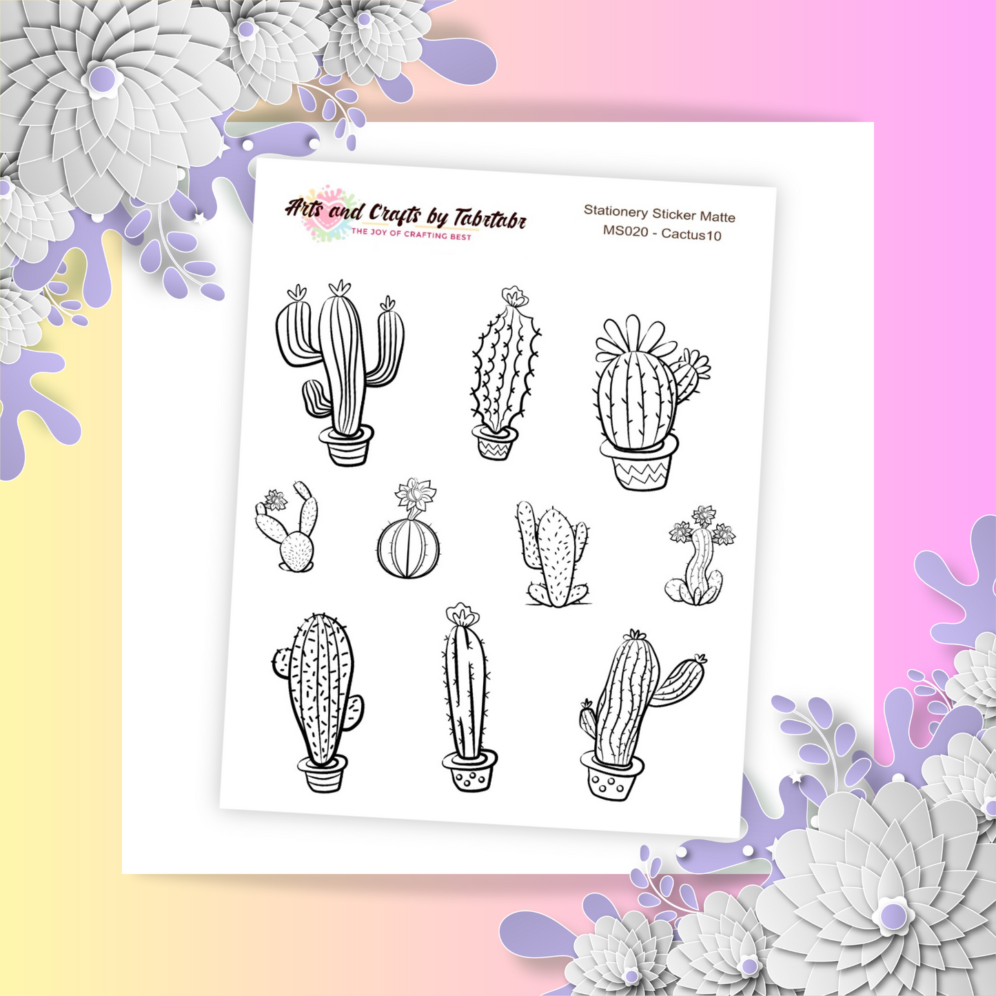 Cactus 10 | Planner Stickers | Plant Stickers | Bullet Stickers | MS020