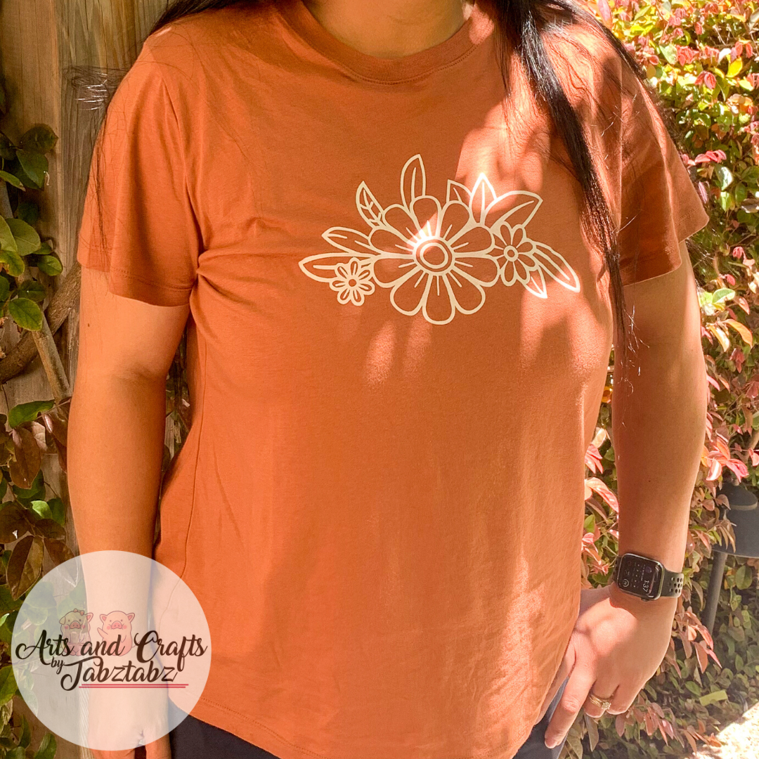 FLOWER DESIGN | SCREEN PRINTING | WOMENS SHIRT | SUMMER